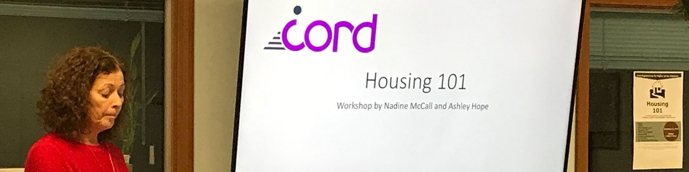 woman hosting housing workshop